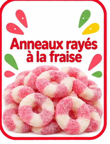 Anneaux Rayés à la Fraise