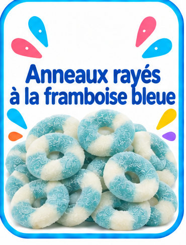 Anneaux Rayés à la Framboise Bleue