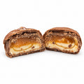 Bouchées à la guimauve, caramel, enrobés de chocolat   150 gr.