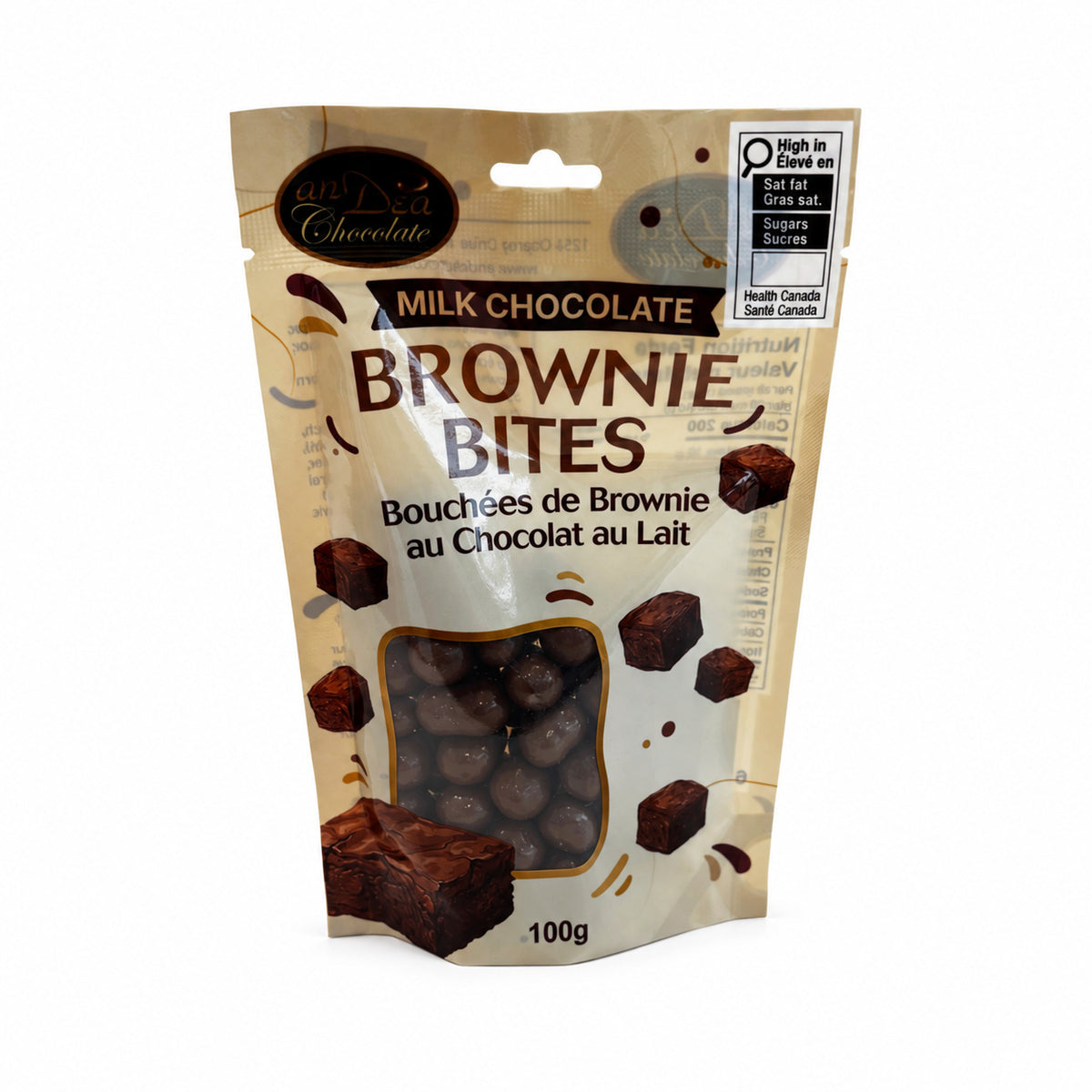 Bouchée de Brownie au chocolat au lait, 100 g.