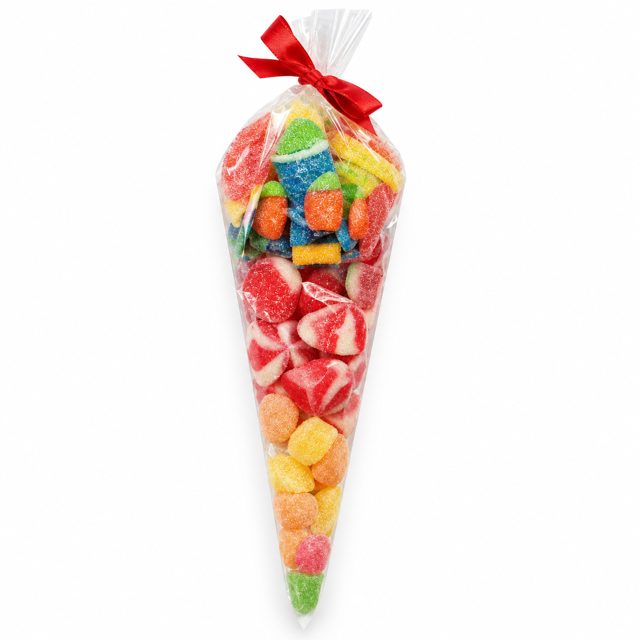 Cône de bonbons personnalisé de 125 g.